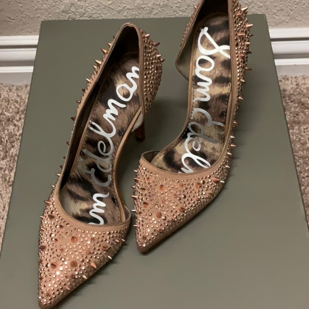 Sam Edelman Tan Studded Heels